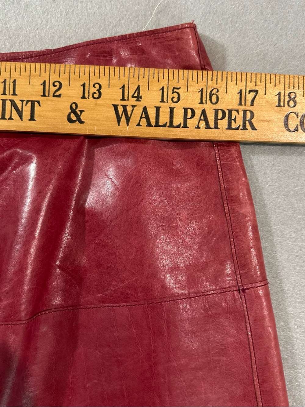 Banana Republic Burgundy Leather A-Line Skirt - Picture 6 of 9